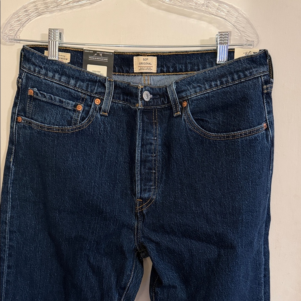 Levi's 501 Original Dark Blue High Rise Jeans button fly